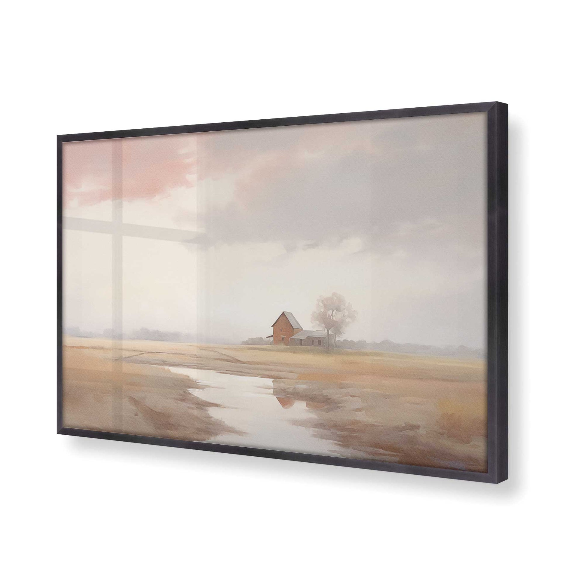 [Color:Weathered Zinc], Picture of art in a Weathered Zinc frame of the corner