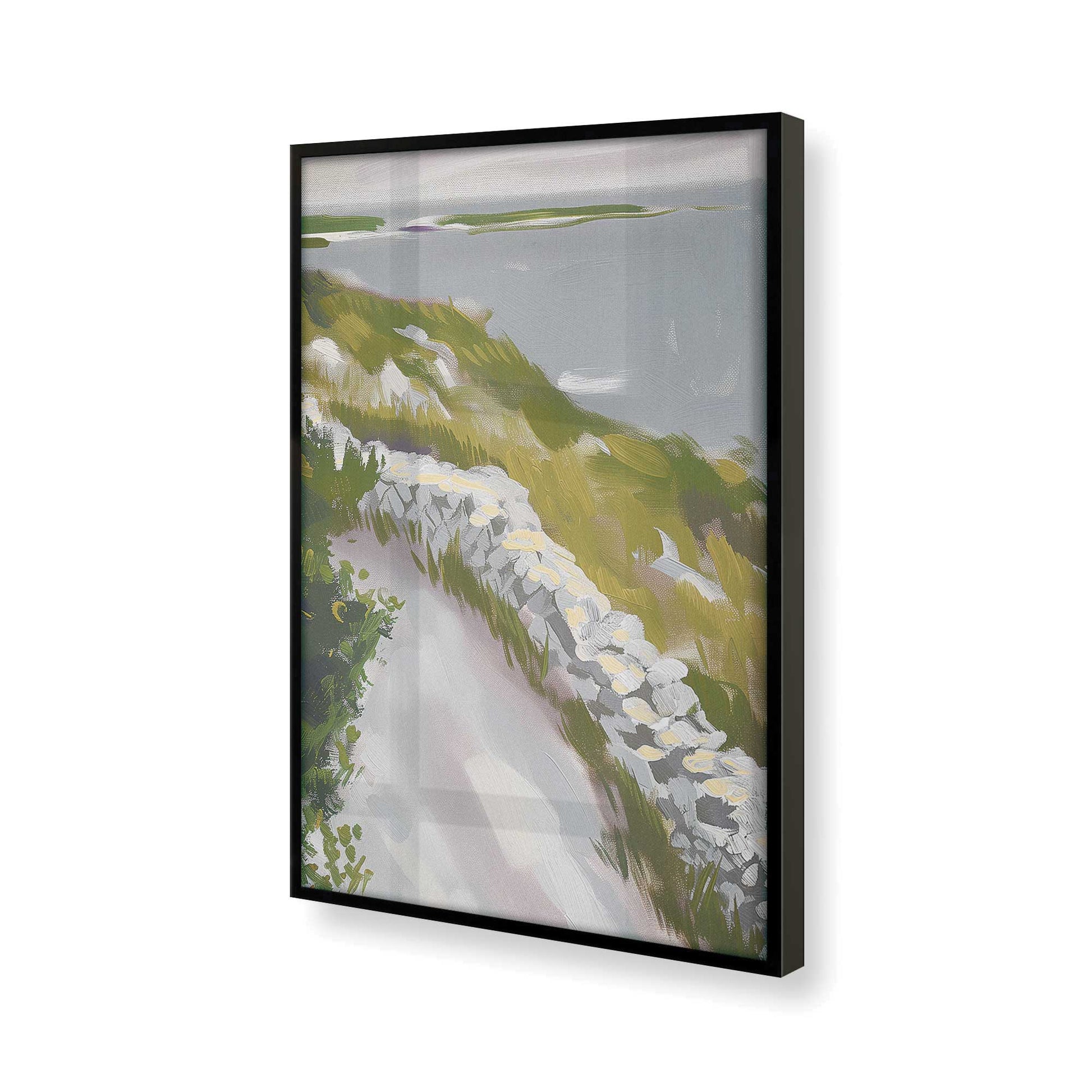 [Color:Satin Black], Picture of art in a Satin Black frame of the corner