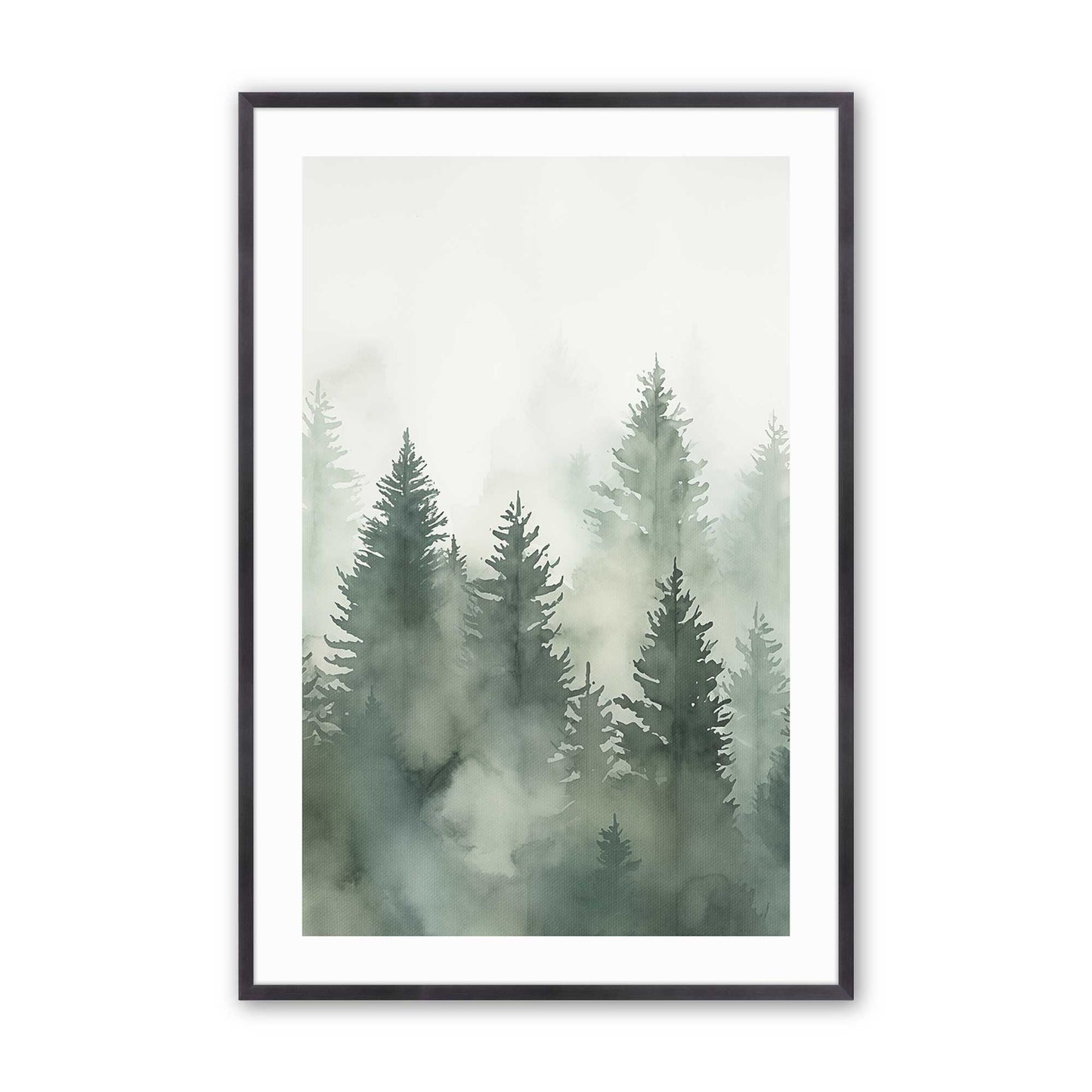 Foggy Pines Art Print, Set of 3