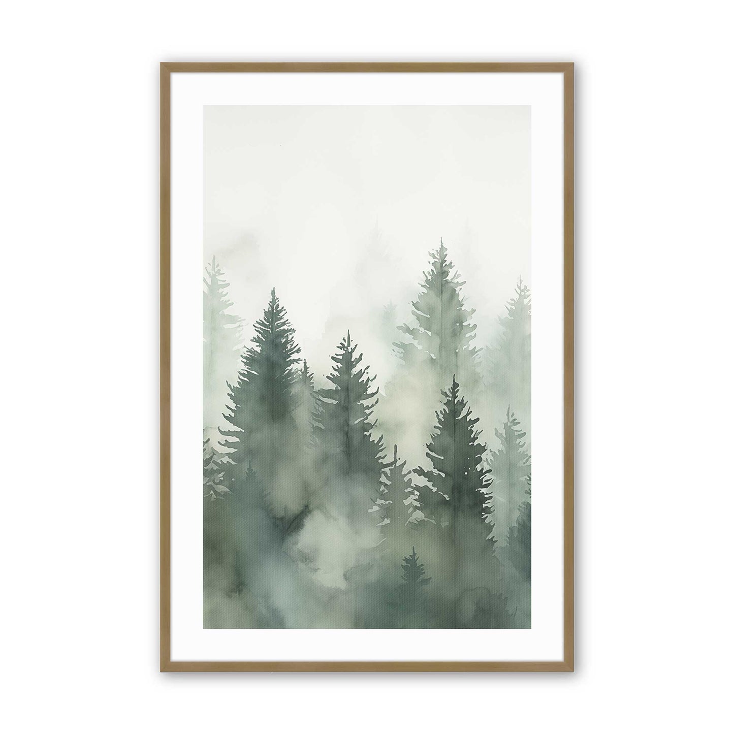 Foggy Pines Art Print, Set of 3