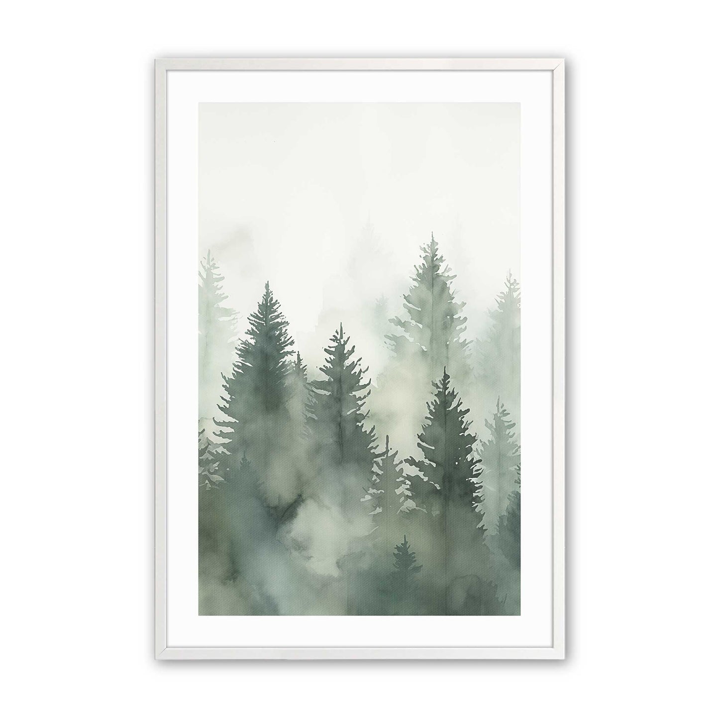 Foggy Pines Art Print, Set of 3