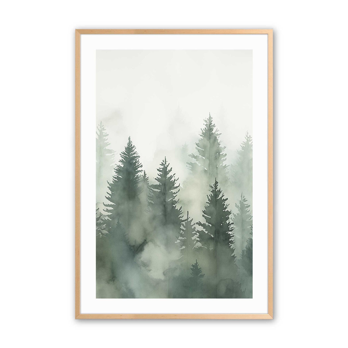 Foggy Pines Art Print, Set of 3