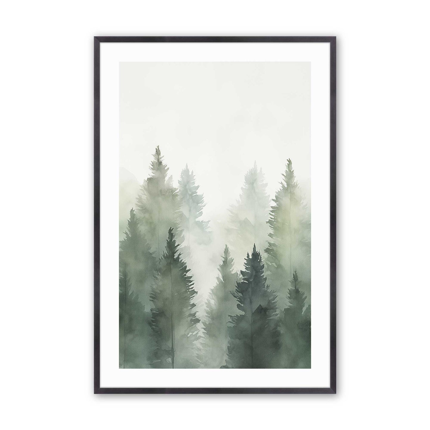 Foggy Pines Art Print, Set of 3