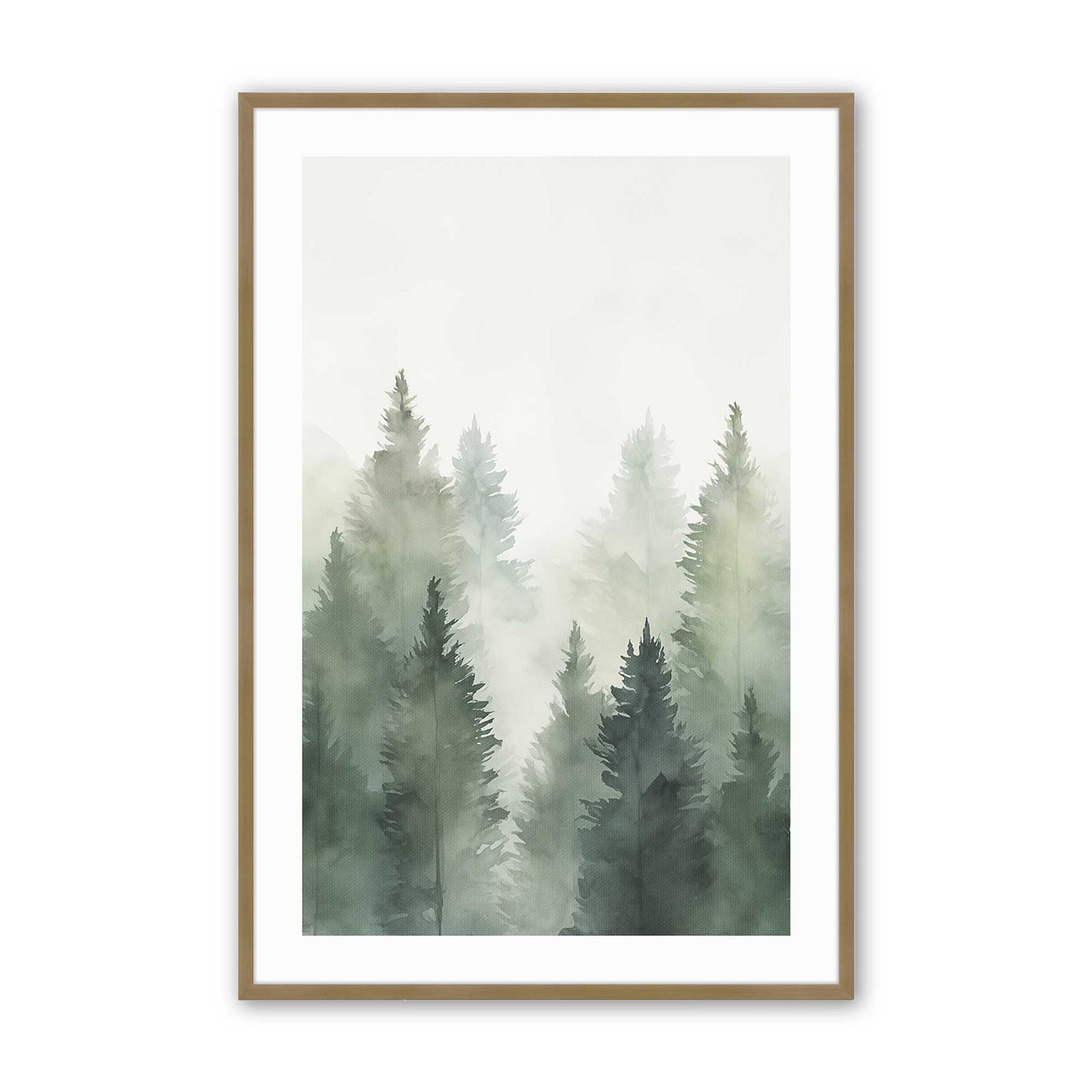 Foggy Pines Art Print, Set of 3