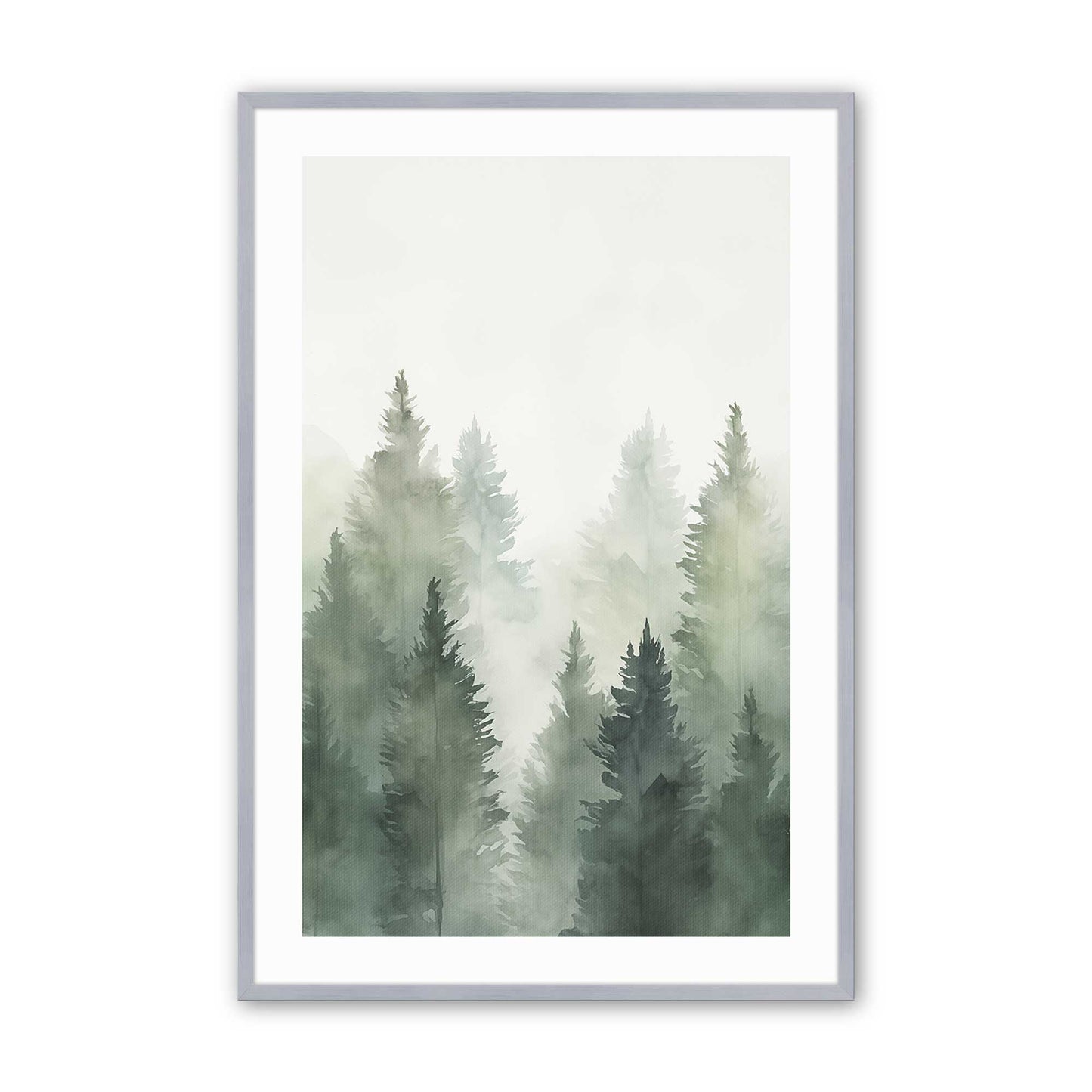 Foggy Pines Art Print, Set of 3