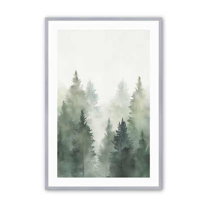 Foggy Pines Art Print, Set of 3