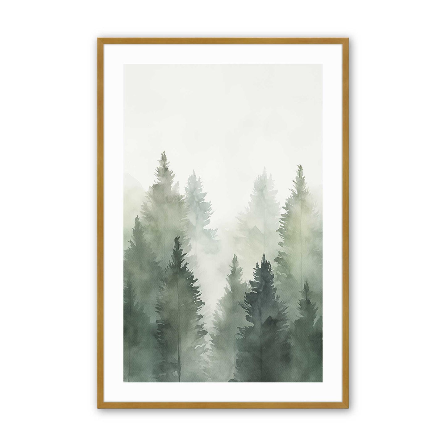 Foggy Pines Art Print, Set of 3
