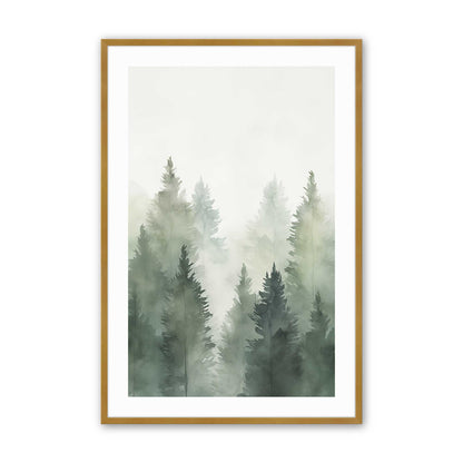 Foggy Pines Art Print, Set of 3