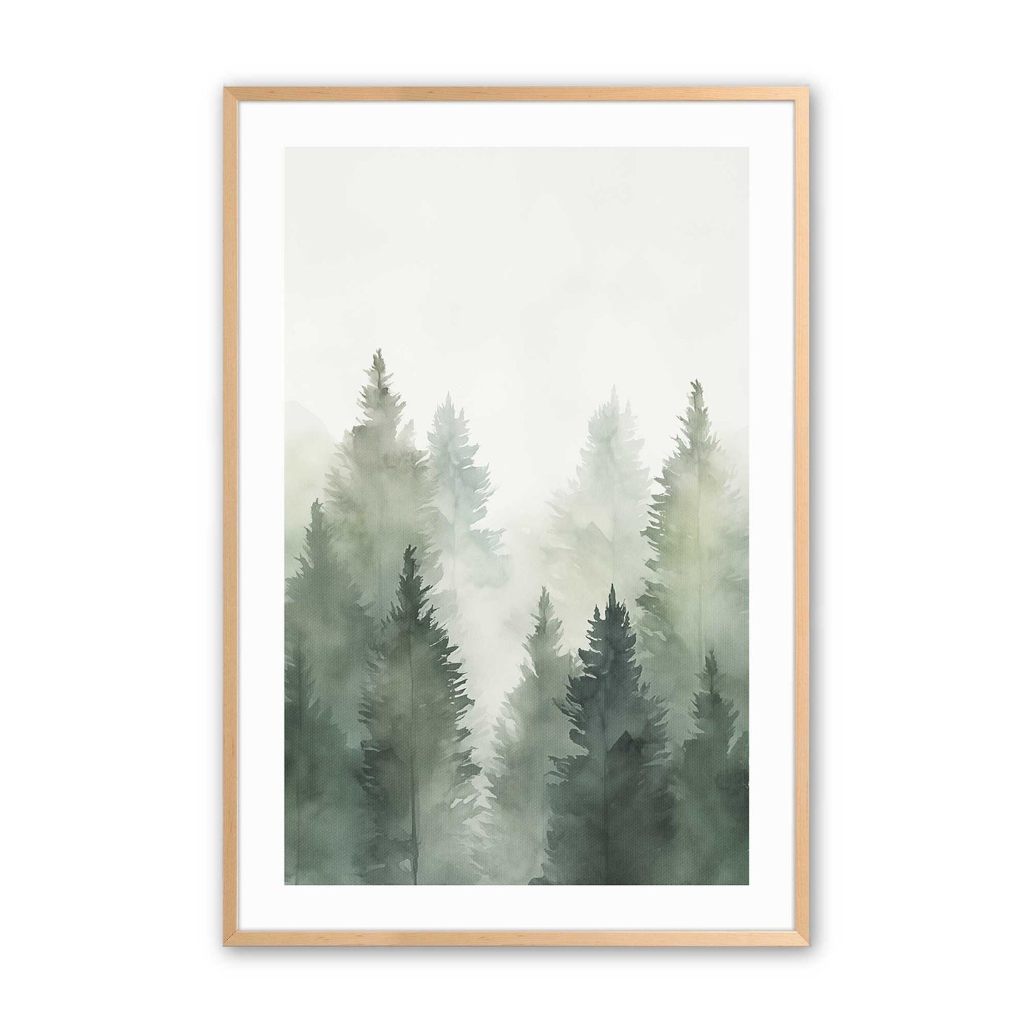 Foggy Pines Art Print, Set of 3