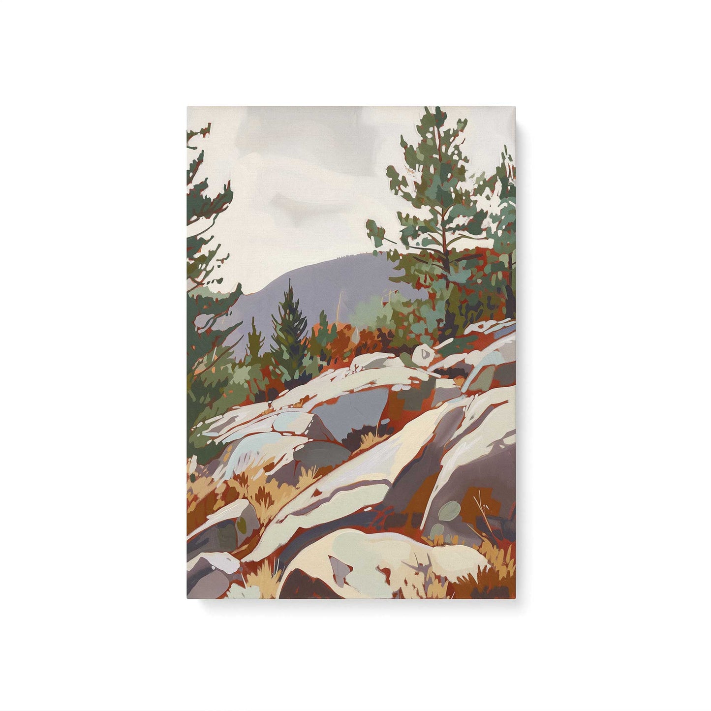 Bold Mountainside View Canvas Print, Set of 2