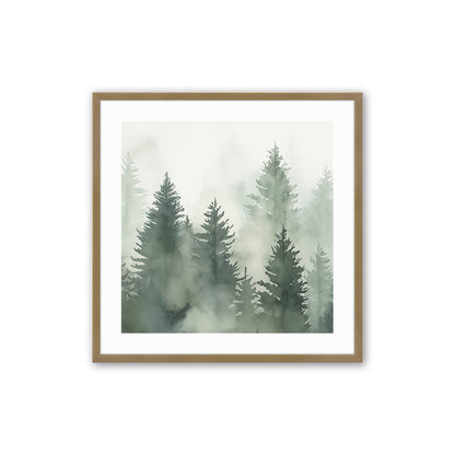 Hazy Forest Morning Art Print, Set of 3