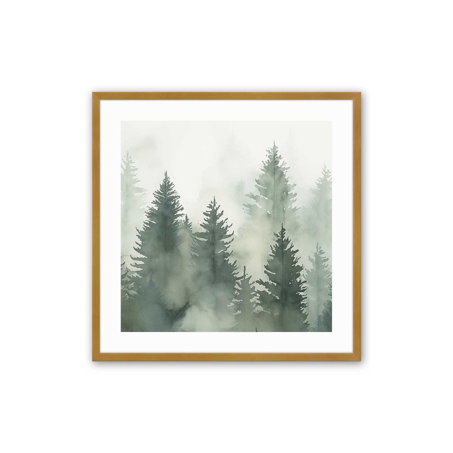 Hazy Forest Morning Art Print, Set of 3
