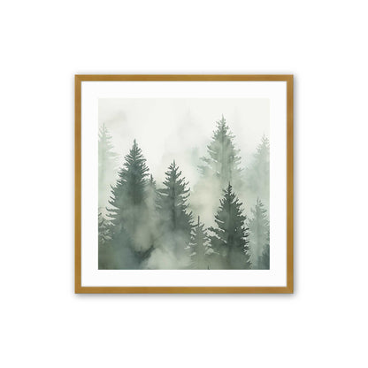 Hazy Forest Morning Art Print, Set of 3