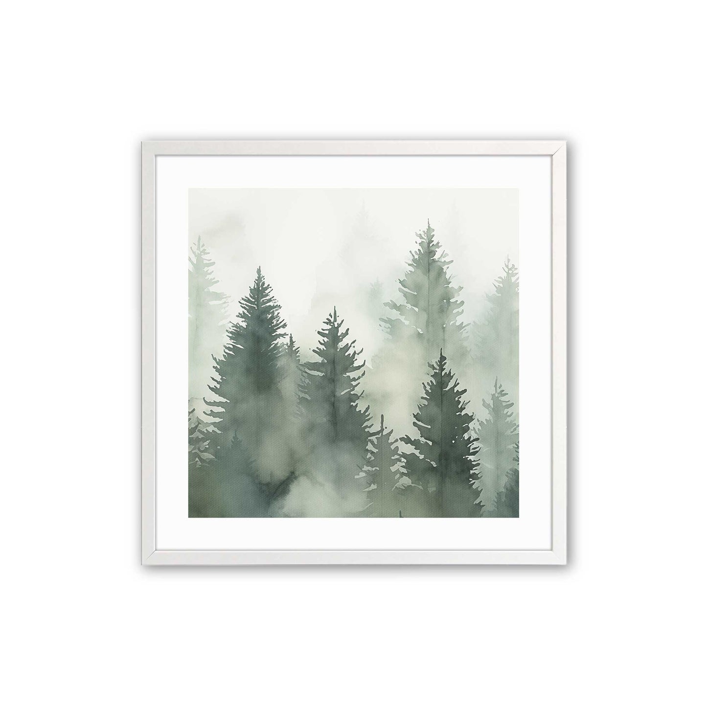 Hazy Forest Morning Art Print, Set of 3