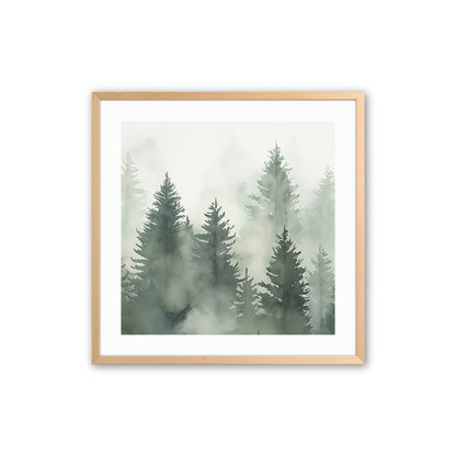 Hazy Forest Morning Art Print, Set of 3