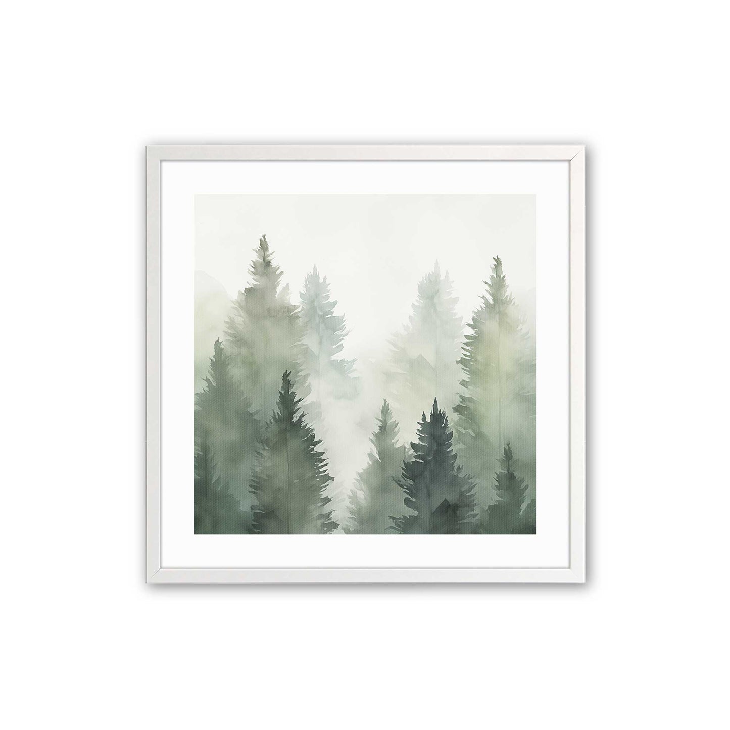 Hazy Forest Morning Art Print, Set of 3