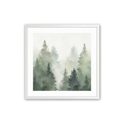 Hazy Forest Morning Art Print, Set of 3