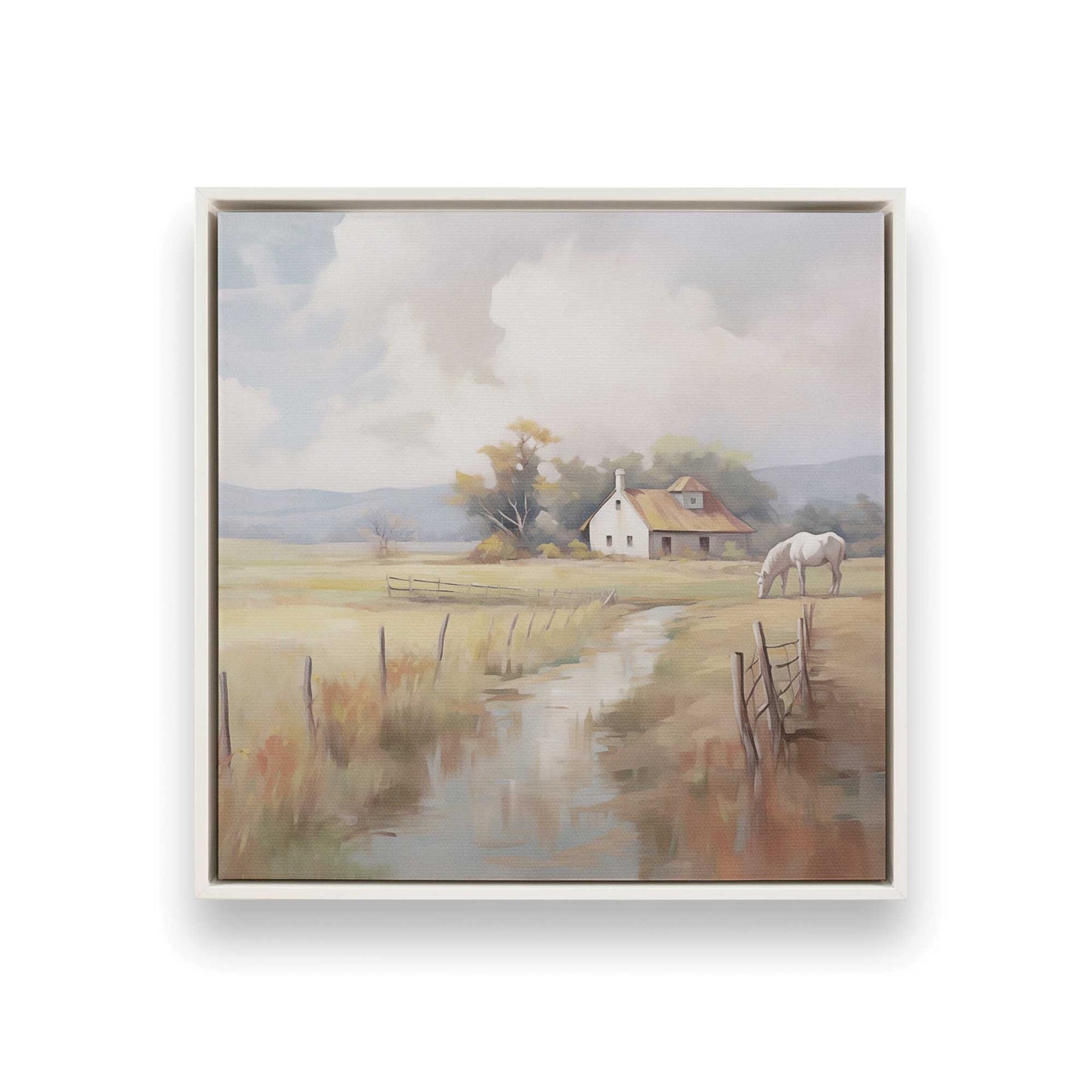 Countryside Farmhouses Canvas Print, Set of 2