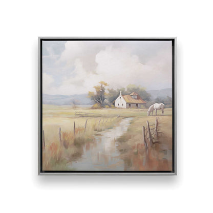Countryside Farmhouses Canvas Print, Set of 2