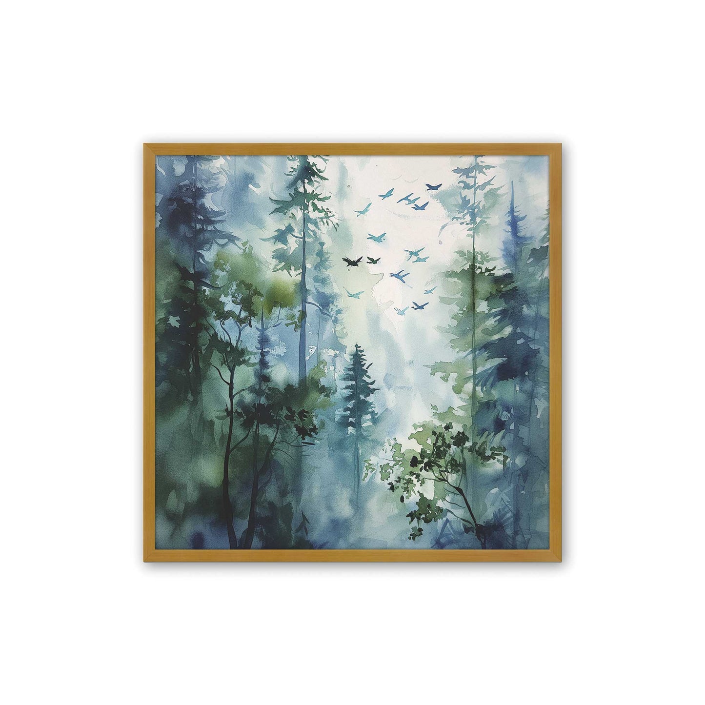 Quiet Forest Morning Art Print, Set of 2
