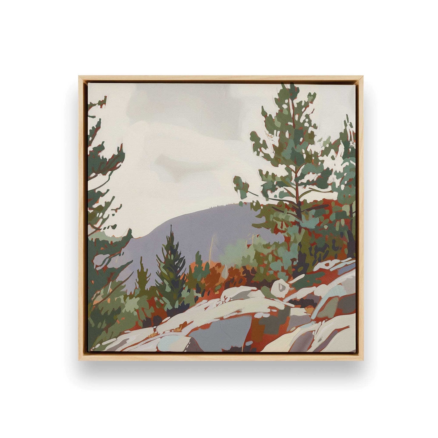 Bold Rocks and Pines Canvas Print, Set of 2