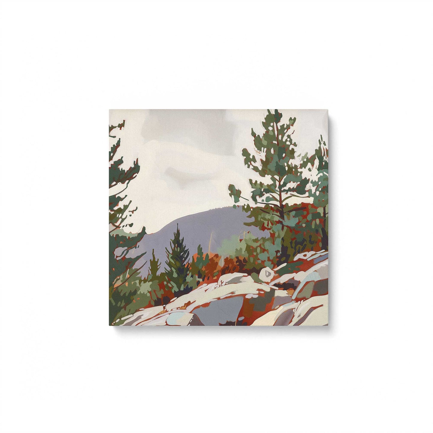 Bold Rocks and Pines Canvas Print, Set of 2