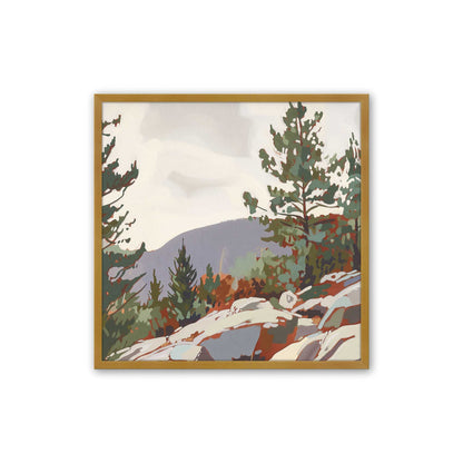 Bold Rocks and Pines Art Print, Set of 2
