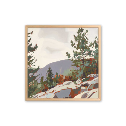 Bold Rocks and Pines Art Print, Set of 2