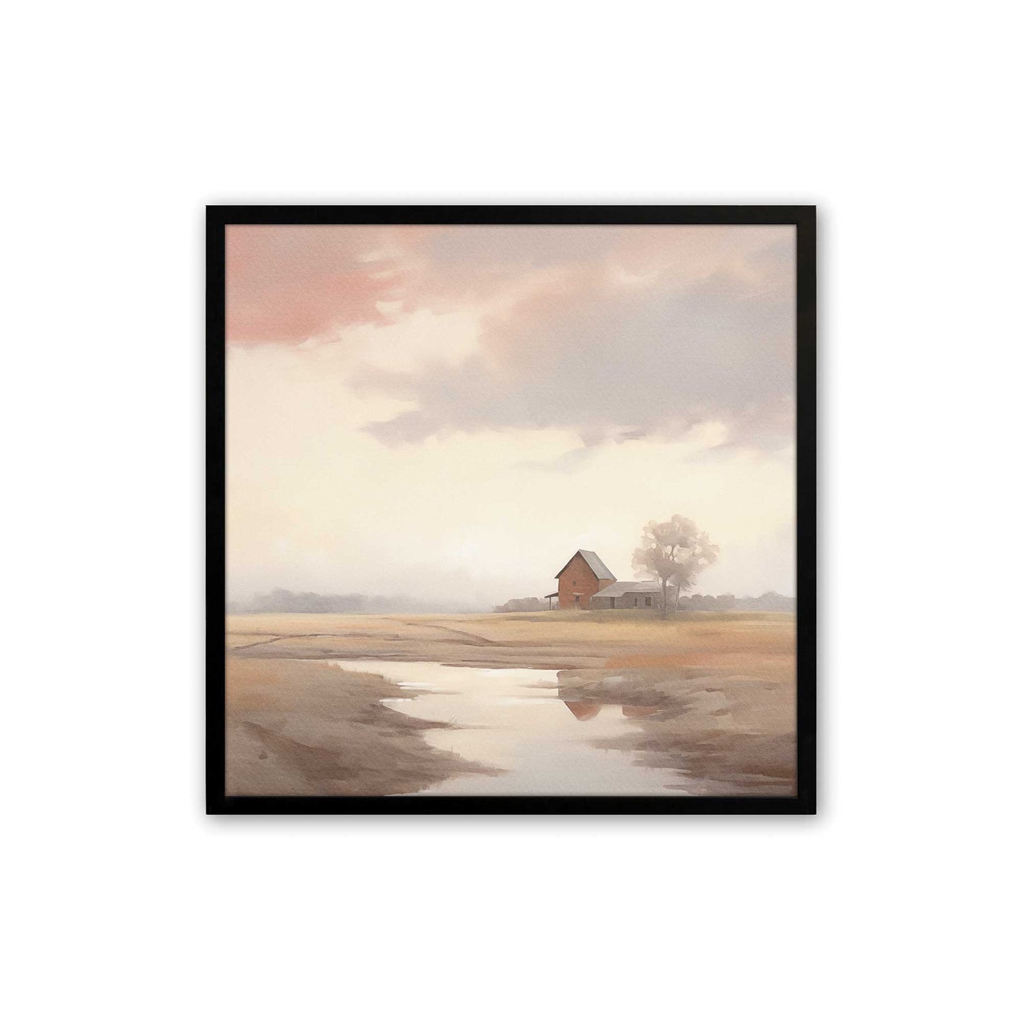 Quiet Country Farm Scenes Art Print, Set of 2