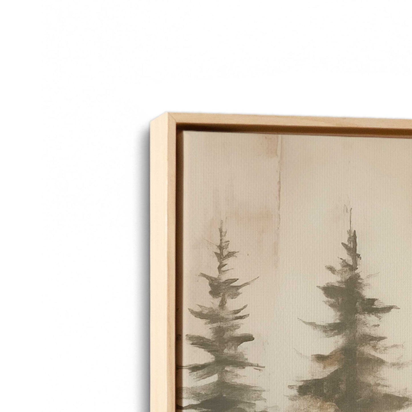Foggy Autumn Pines Canvas Print, Set of 2