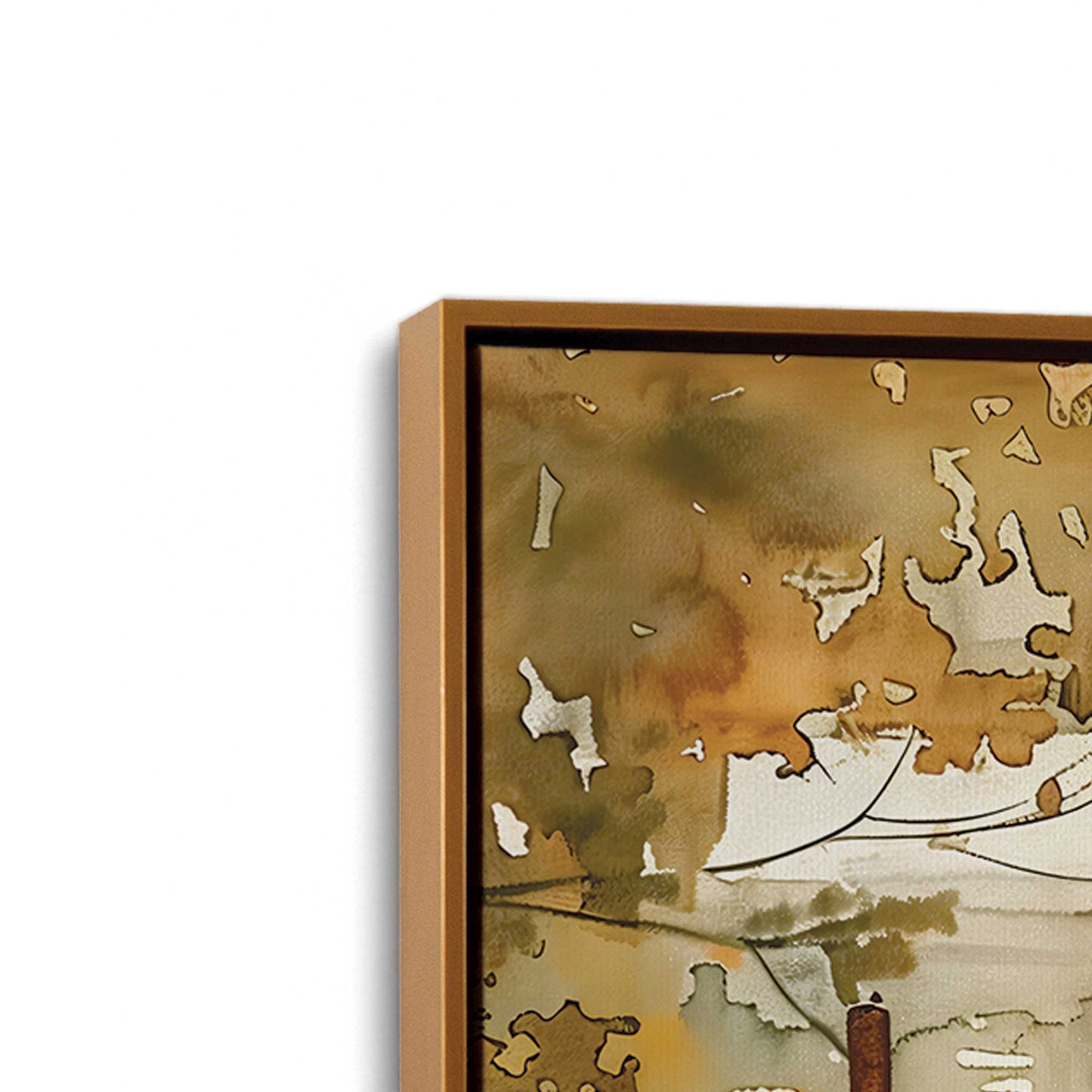 [Color:Polished Gold], Picture of art in a Polished Gold frame at an angle
