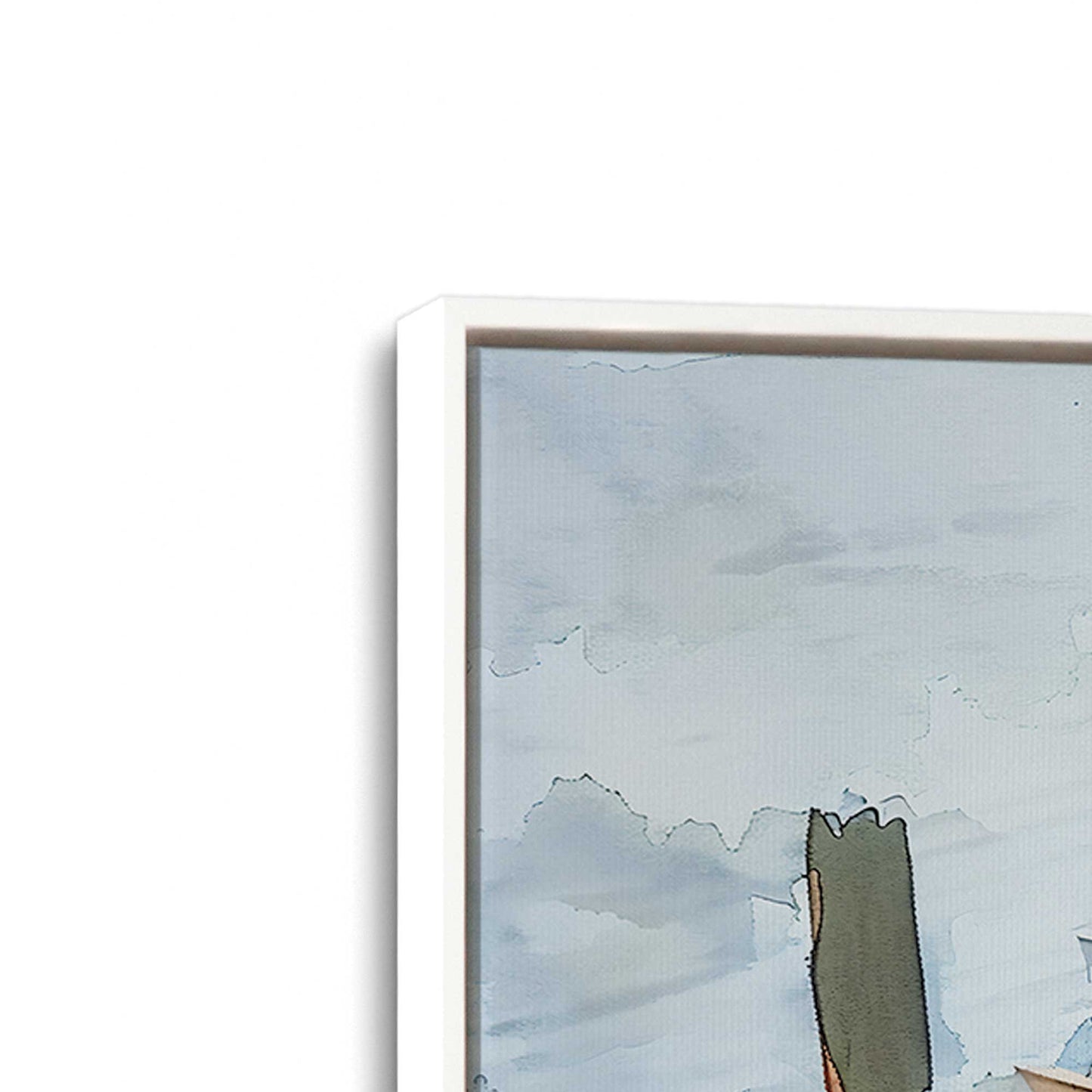 [Color:Opaque White], Picture of art in a White frame at an angle