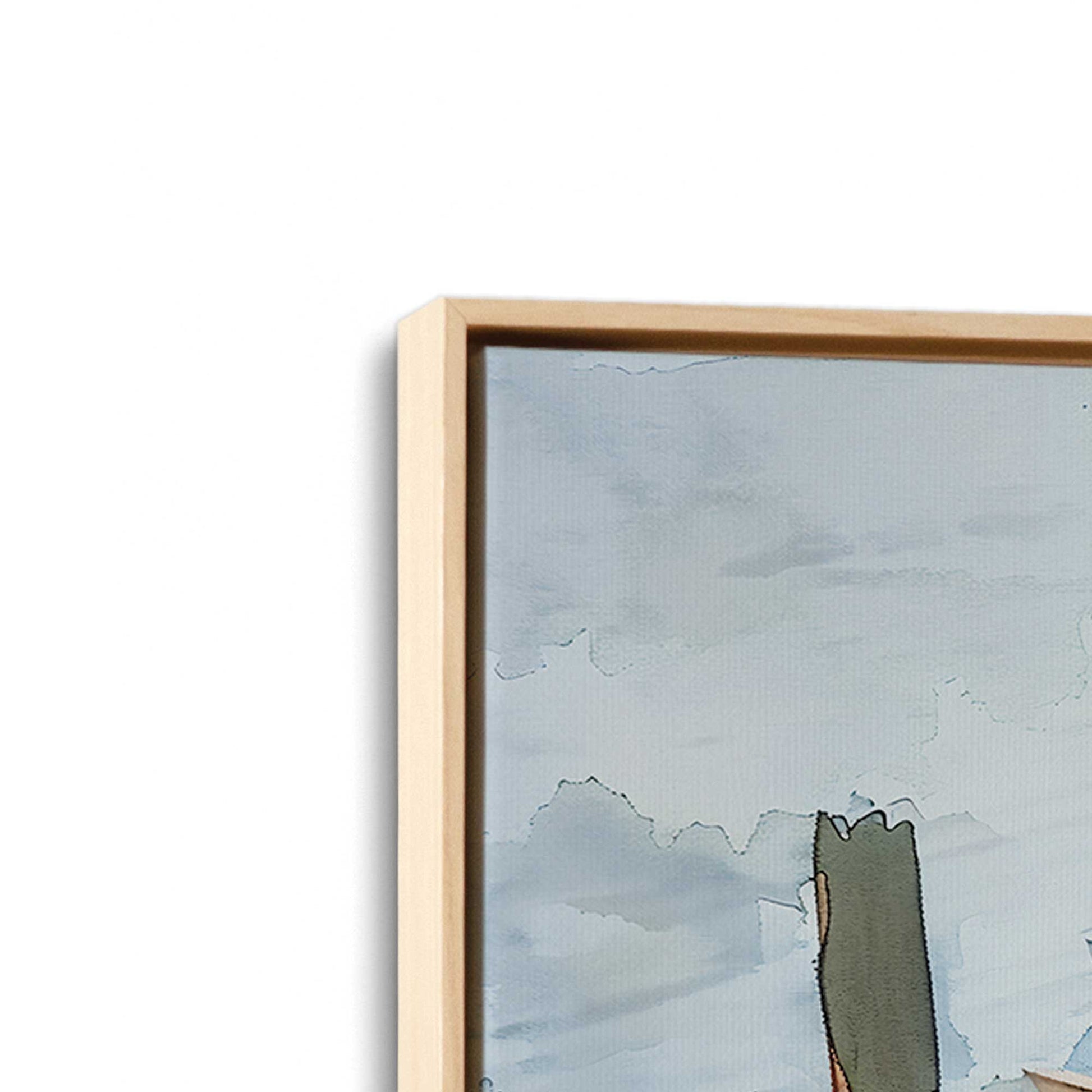 [Color:American Maple], Picture of art in a American Maple frame at an angle