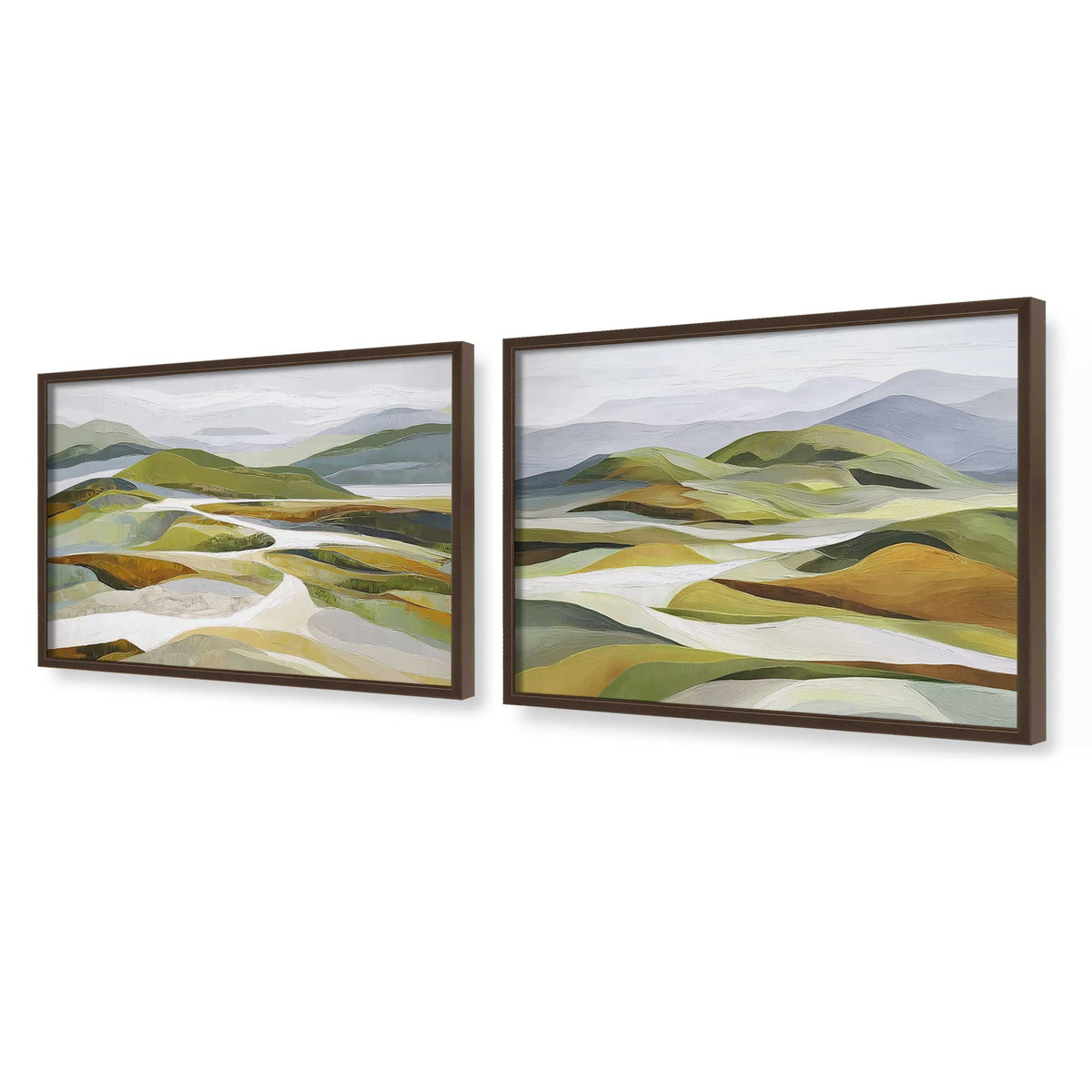 [Color:Brown], Picture of art in a Brown frame of the corner