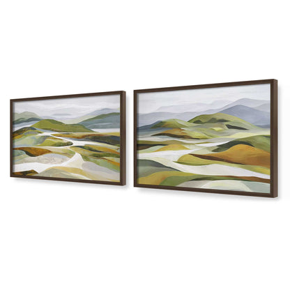 [Color:Brown], Picture of art in a Brown frame of the corner