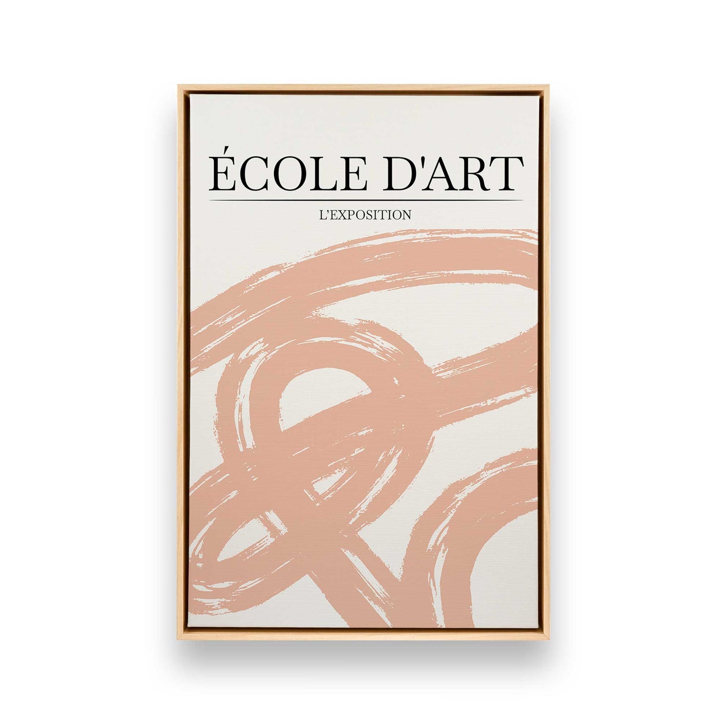 Peach Abstract Art Posters Canvas Print, Set of 2