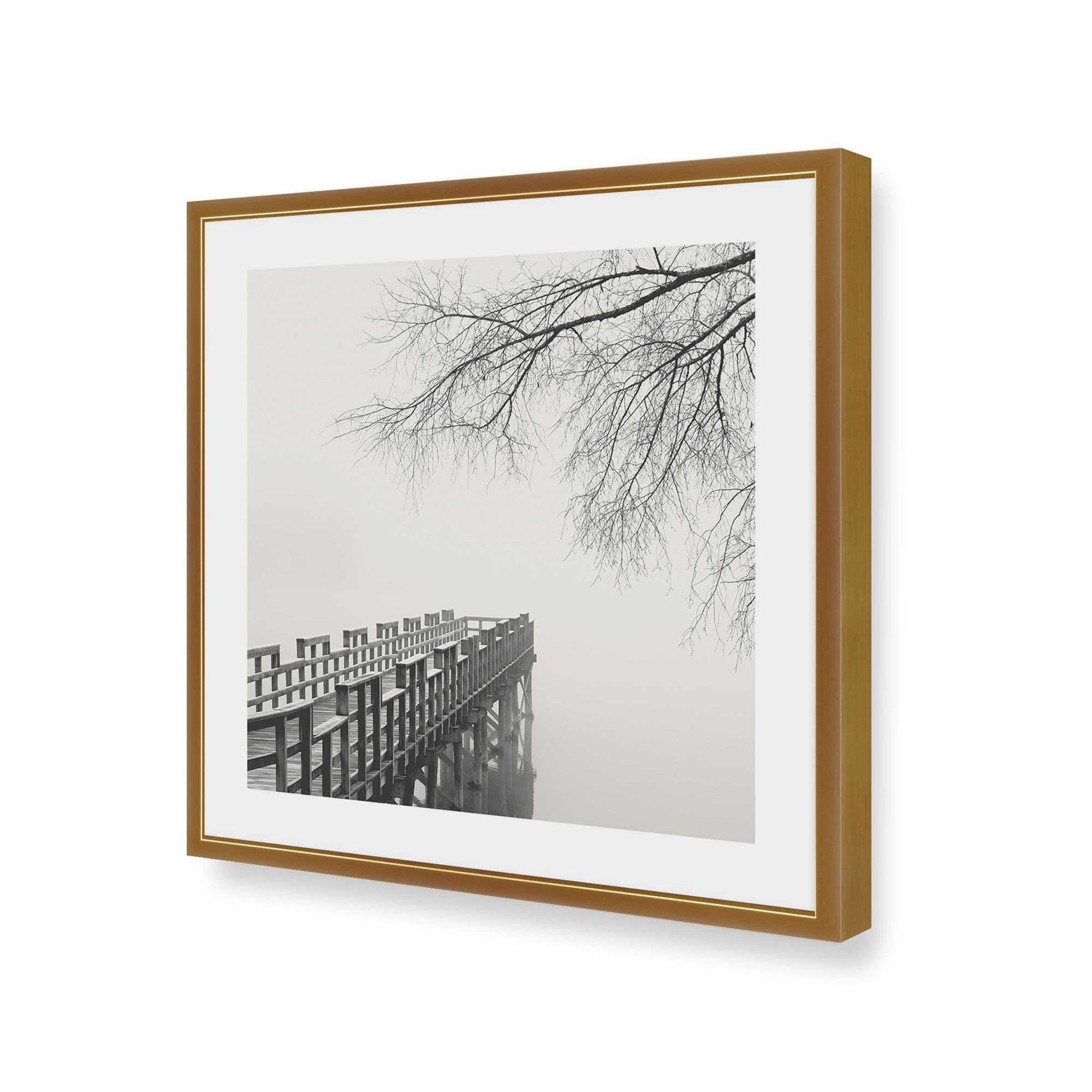 [Color:Polished Gold], Picture of art in a Polished Gold frame at an angle