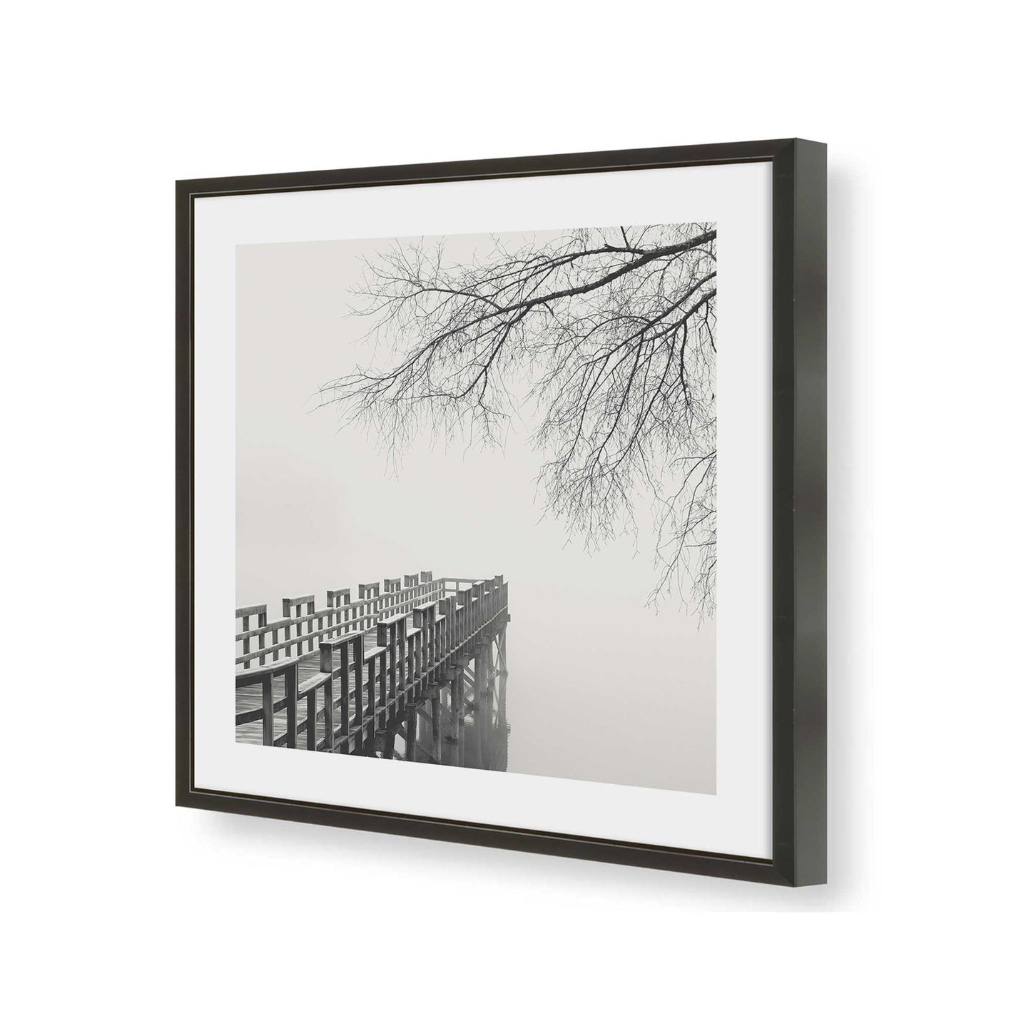 [Color:Satin Black], Picture of art in a Satin Black frame at an angle