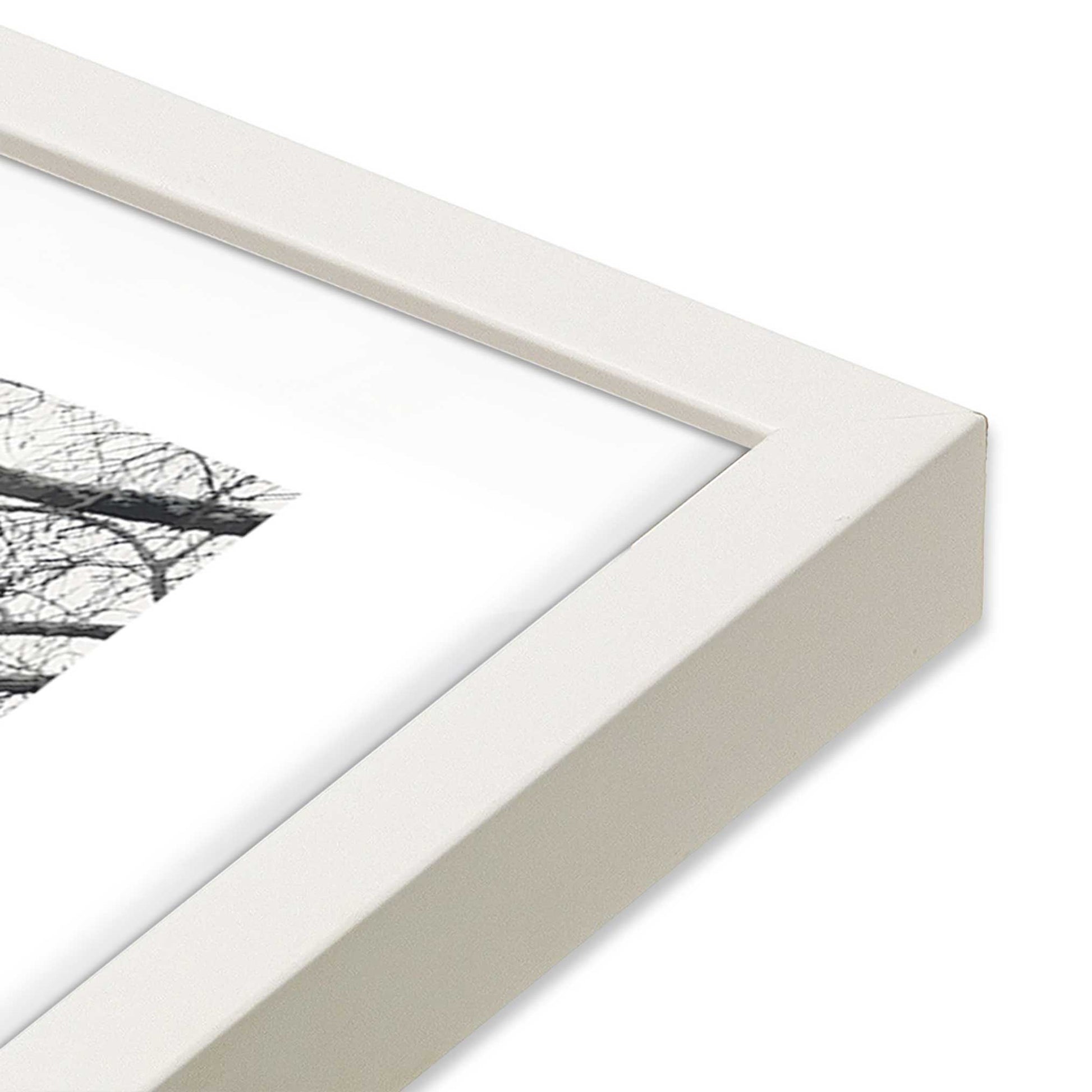 [Color:Opaque White], Picture of art in a Opaque White frame of the corner