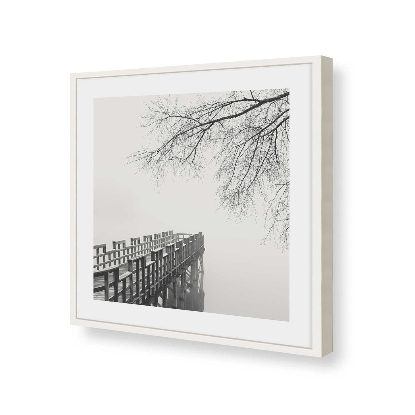 [Color:Opaque White], Picture of art in a Opaque White frame at an angle