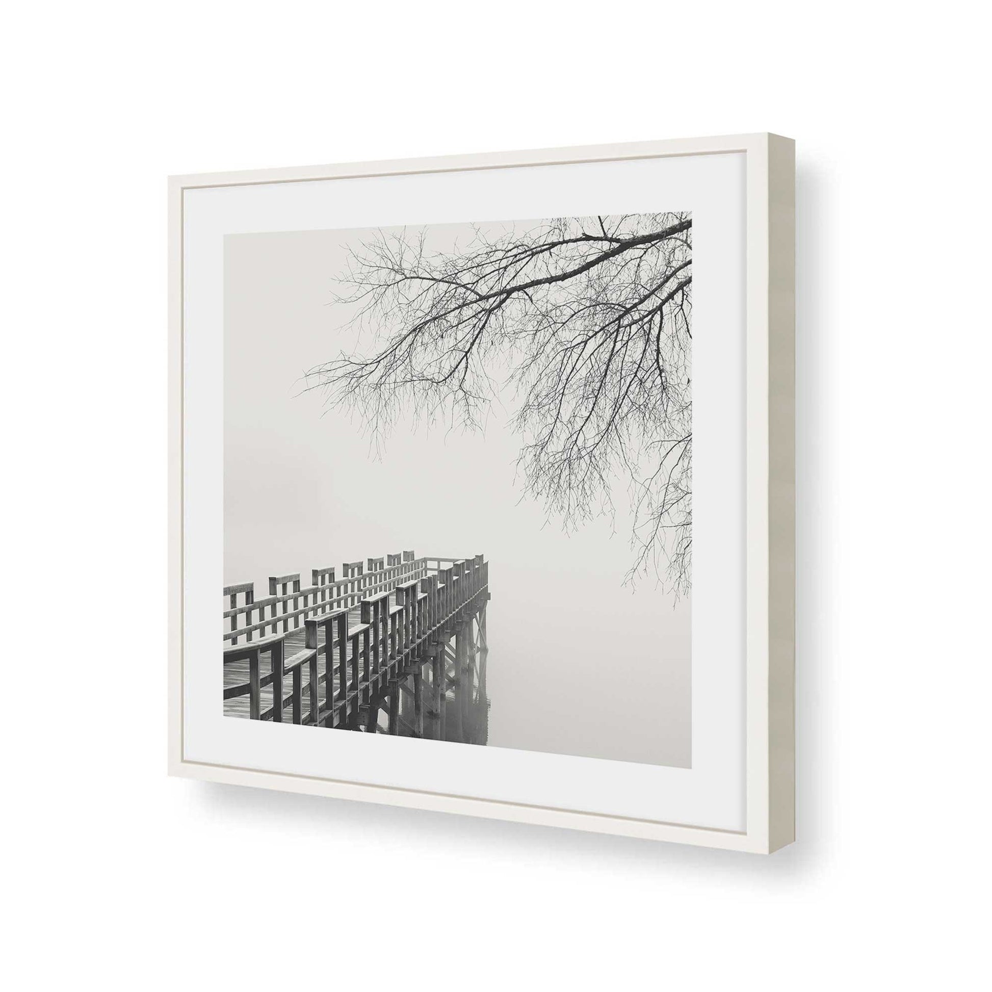 [Color:Opaque White], Picture of art in a Opaque White frame at an angle