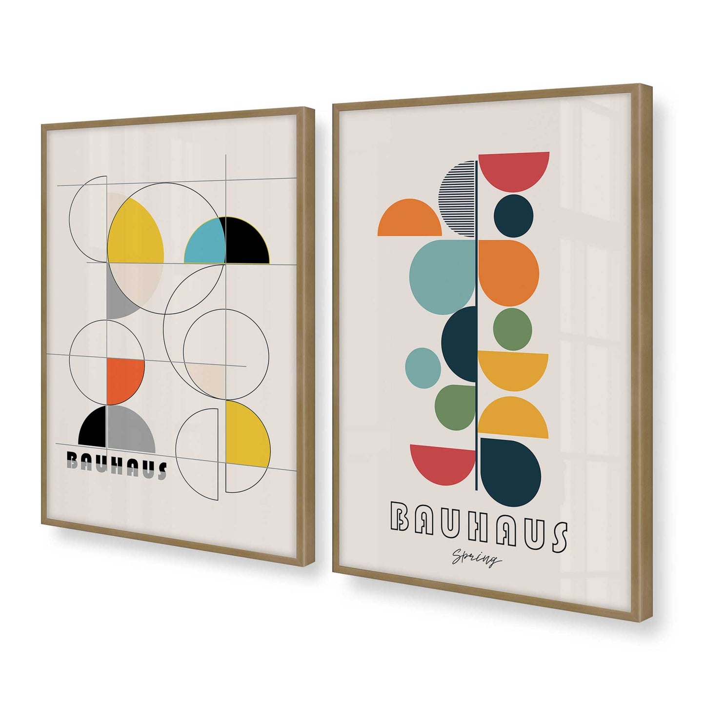 [Color:Brushed Gold], Picture of art in a Brushed Gold frame at an angle