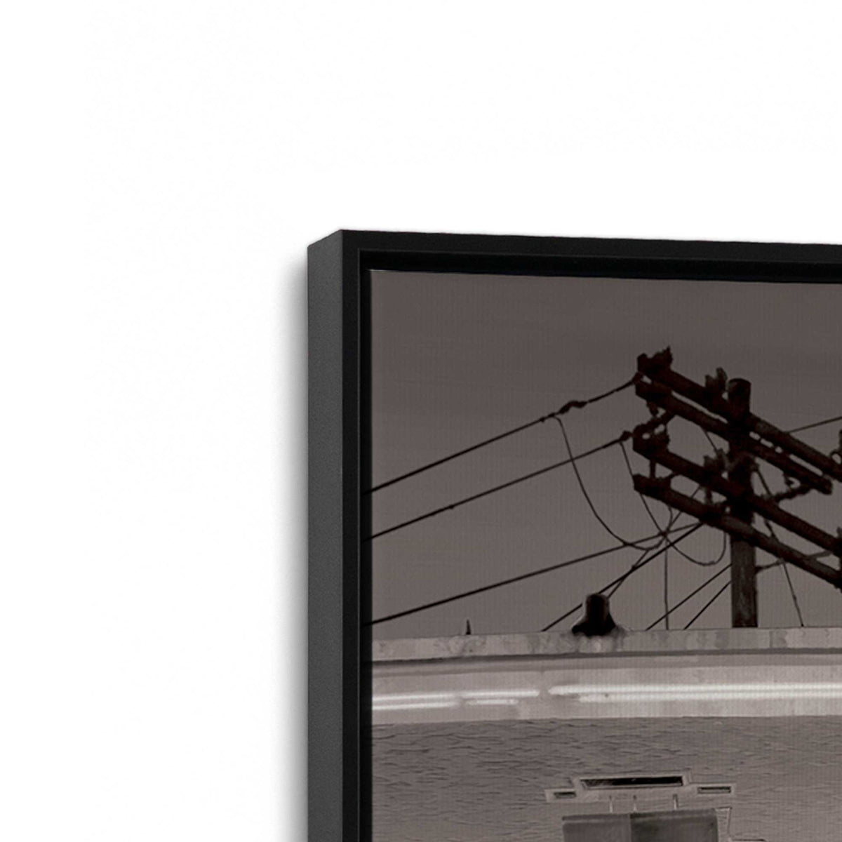 [Color:Satin Black], Picture of art in a Satin Black frame at an angle