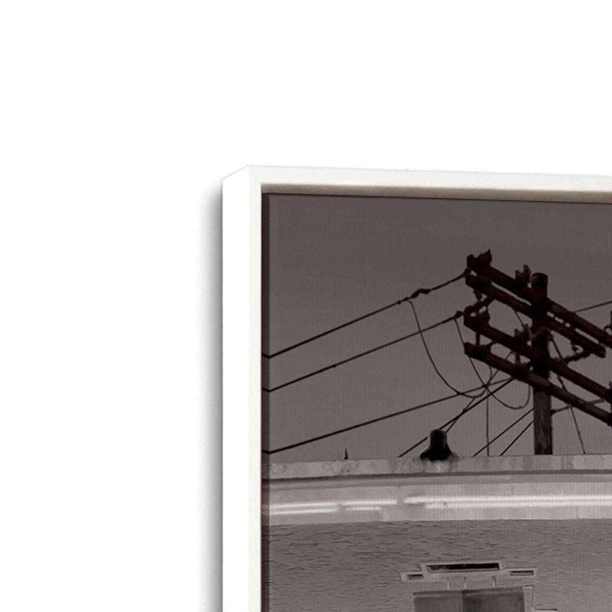 [Color:Opaque White], Picture of art in a White frame at an angle