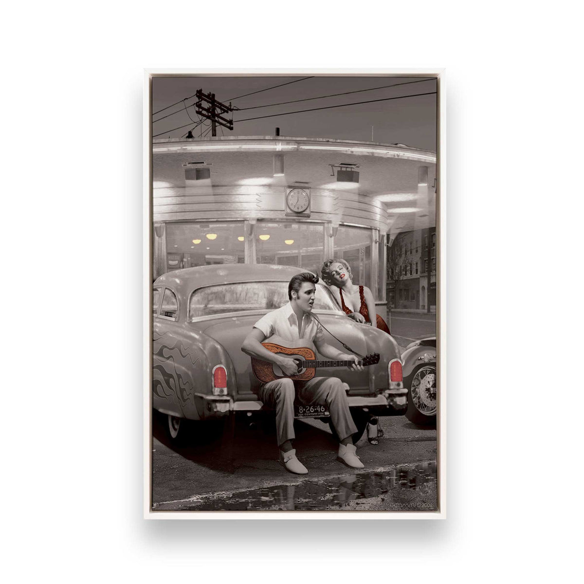 [Color:Opaque White], Picture of art in a White frame