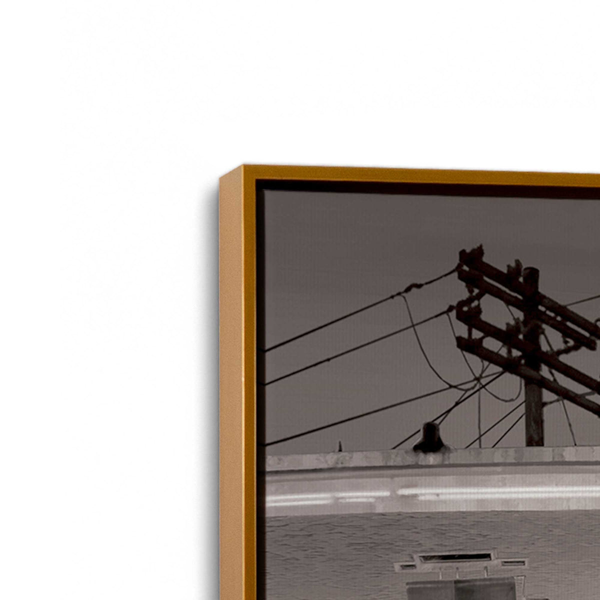 [Color:Polished Gold], Picture of art in a Polished Gold frame at an angle