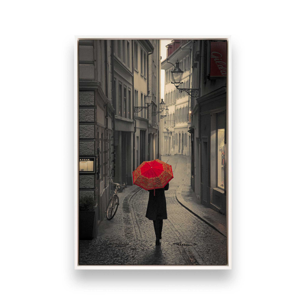 [Color:Opaque White], Picture of art in a White frame