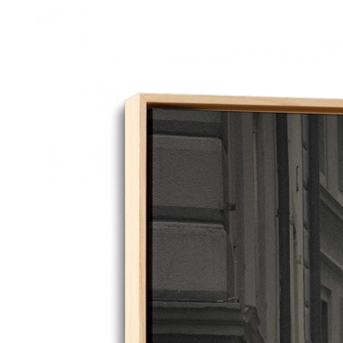 [Color:American Maple], Picture of art in a American Maple frame at an angle