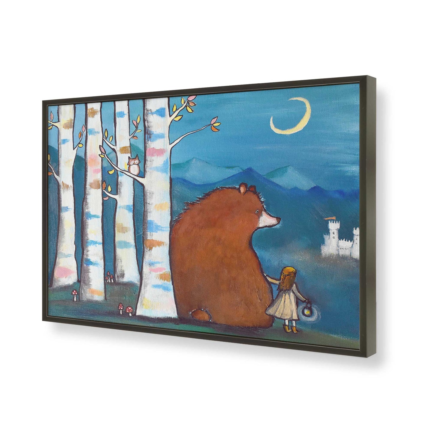 [Color:Satin Black], Picture of art in a Satin Black frame of the corner