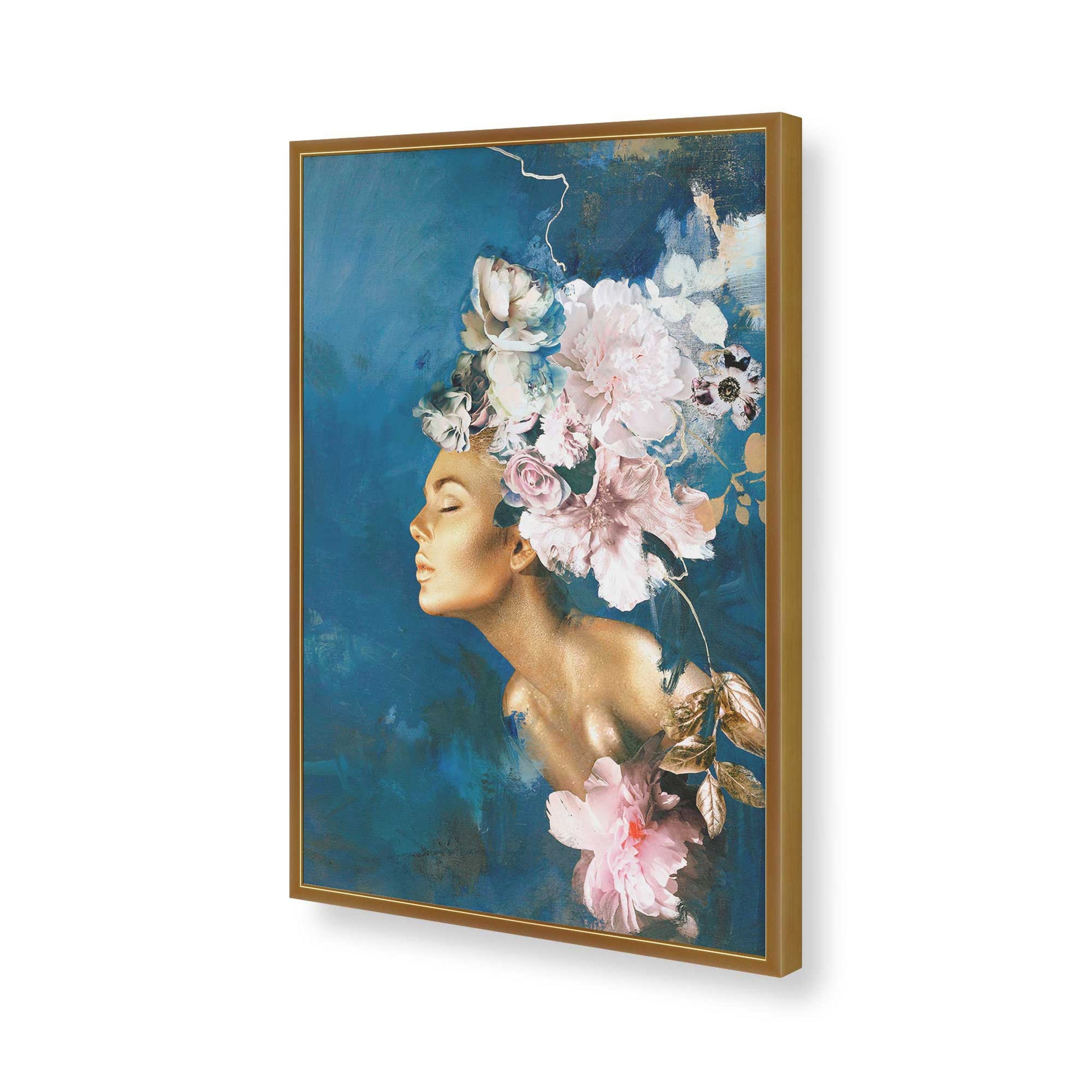 [Color:Polished Gold], Picture of art in a Polished Gold frame of the corner